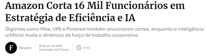 Amazon corta 16 Mil Funcionários em Estratégia de Eficiência e IA